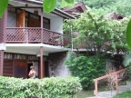 Beach Hotel throughout a tropical garden with shady pavilions adjacent to the beach